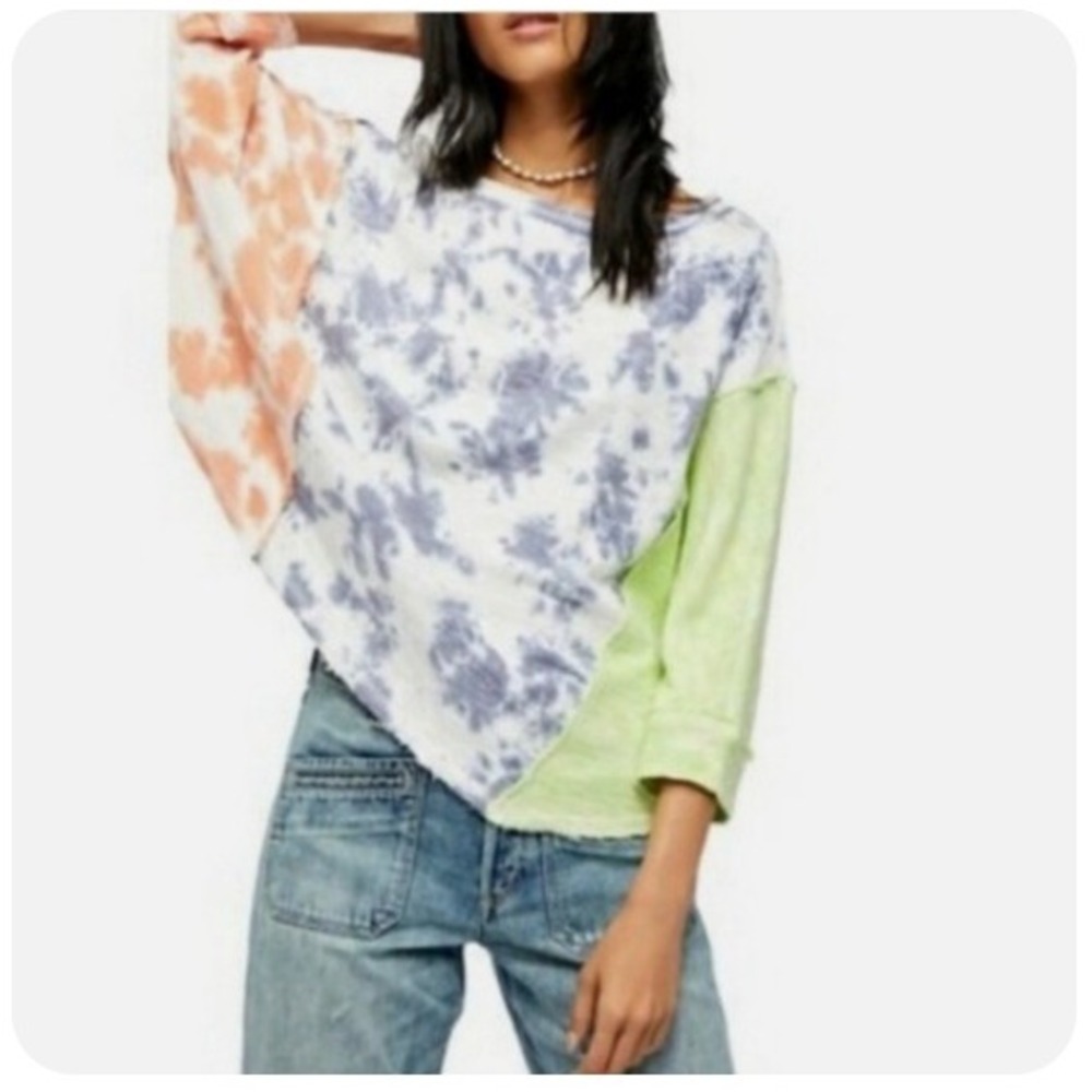 We The Free Tie Dye Dolman Sleeve Top‎ Oversized Boxy Fit Comfy